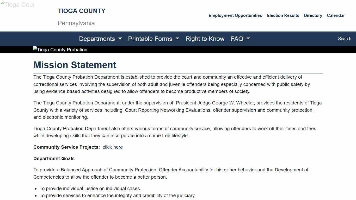 Tioga County - Probation and Parole